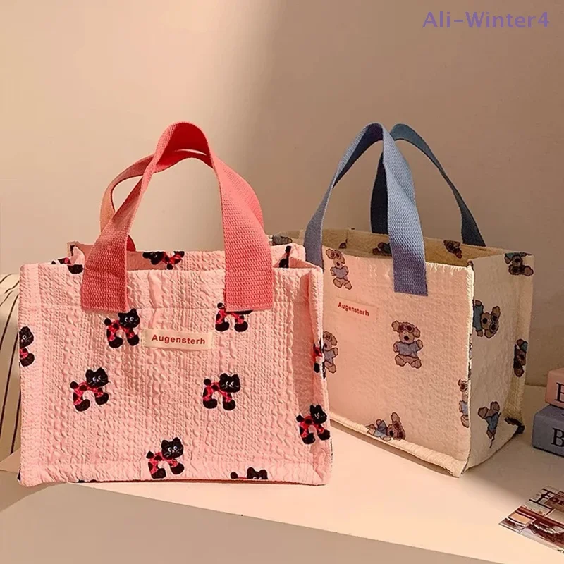 Flower Lunch Box Bag High Value Handbag Student Convenient Bag Lunch Bag Box Hand Bag Lunch All-match