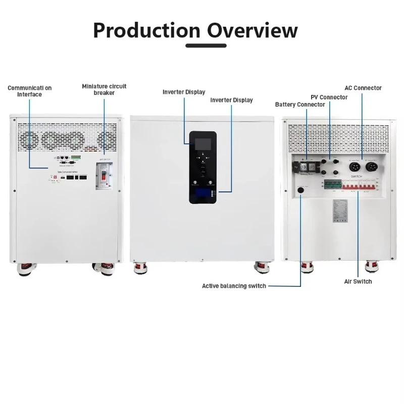 All-In-One 51.2V 628Ah 560Ah 32kWh 28kWh Lithium Battery+ 12KW AC380V Inverter Home Energy Storage System WiFi Monitor