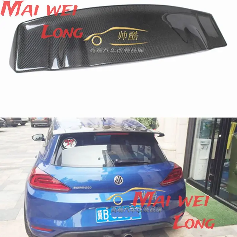 Auto Part Carbon Fiber Rear Roof Lip Spoiler Trunk Boot Wing Car Styling Fit For Volkswagen VW Scirocco 2015 2016 2017