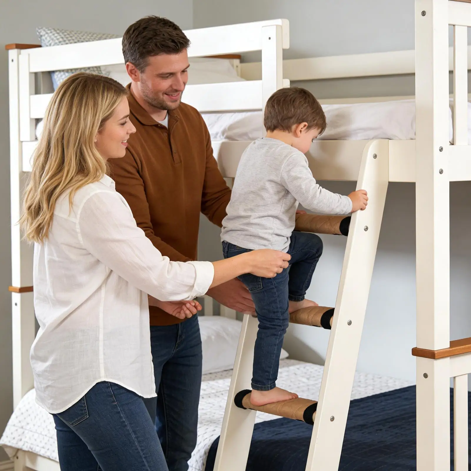 Bunk Bed Ladder Pads 4-Piece With Adjustable Straps Dorm Bed Ladder Cushion Stair Covers For Safety Comfort Support Home Dorm