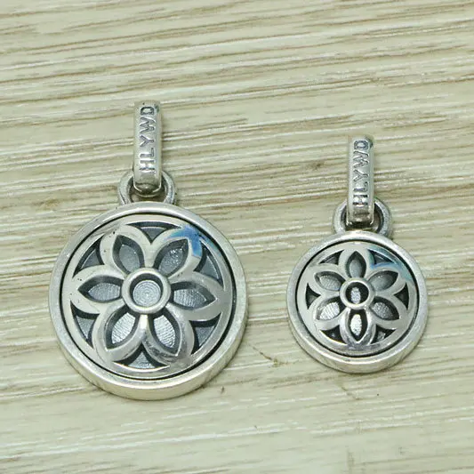 

Wholesale trend 925 sterling silver cherry blossom necklace pendant trend retro rotating necklace pendant trendy man's sweater c