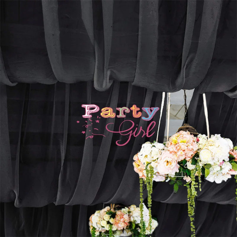 Nice Looking Width Ceiling Drapery Sheer Curtain Panel Roof Canopy  Decoration Draping Fabric Wedding Decoration