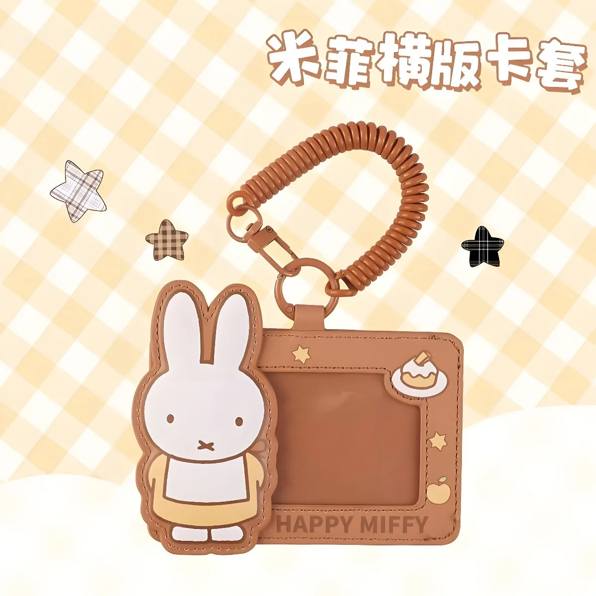 Kawaii Miffy Rabbit Card Holder Boris Elastic Rope Bus and Subway