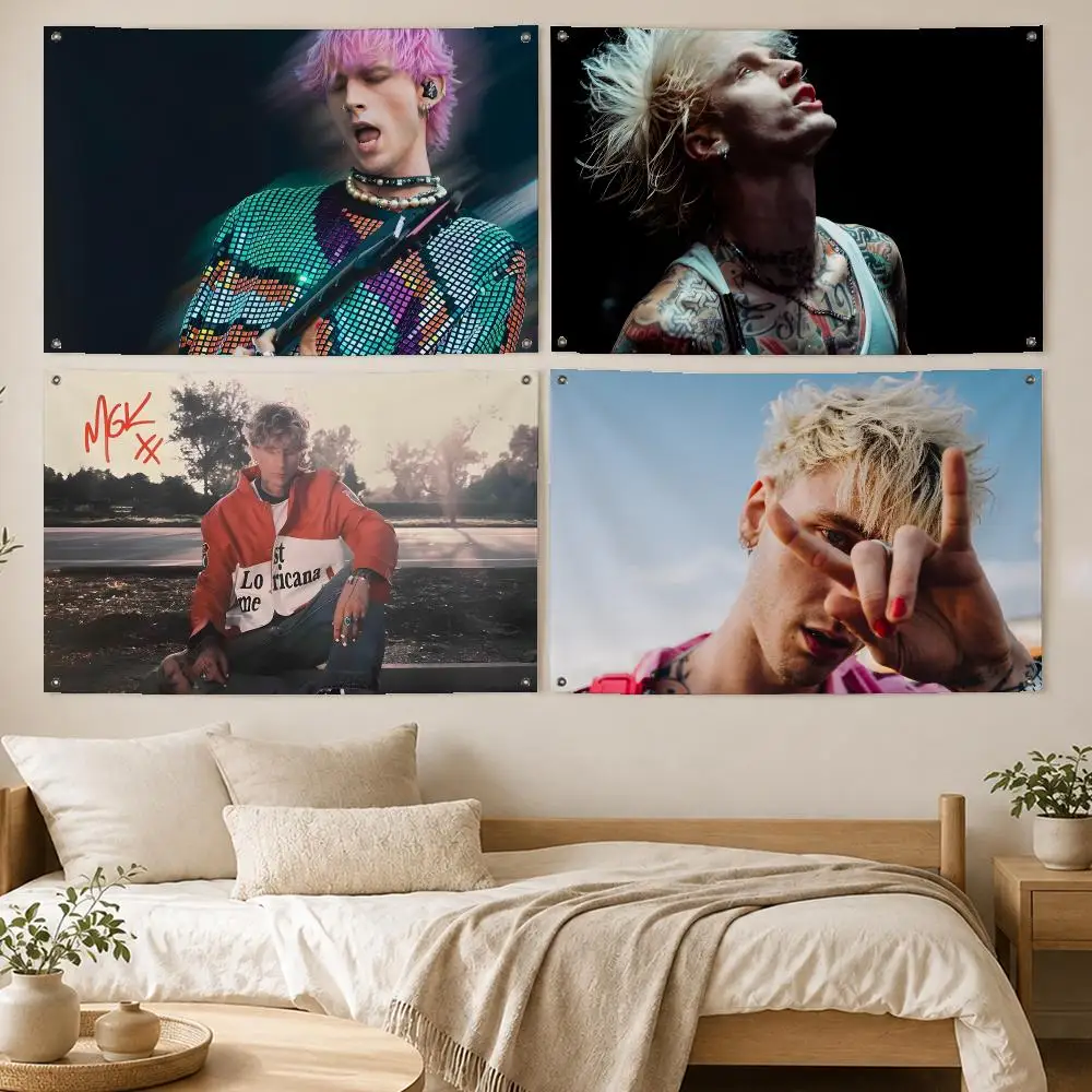 Bold Singer Machine Gun Kelly Flags Room Bedroom Home Outdoor Wall Hanging Concert Printed Background Decoration Art Banne