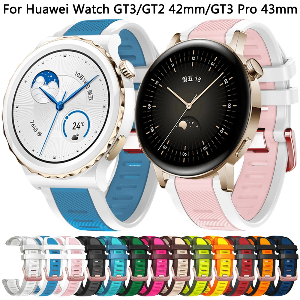 Correa de silicona para Huawei Watch GT 3 GT3 Pro, accesorio de pulsera de 20mm, 43mm