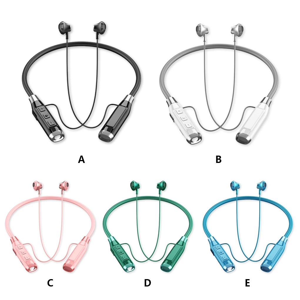 

Wireless Earphone Bluetooth-compatible Headphone Memory Card Supported Pink