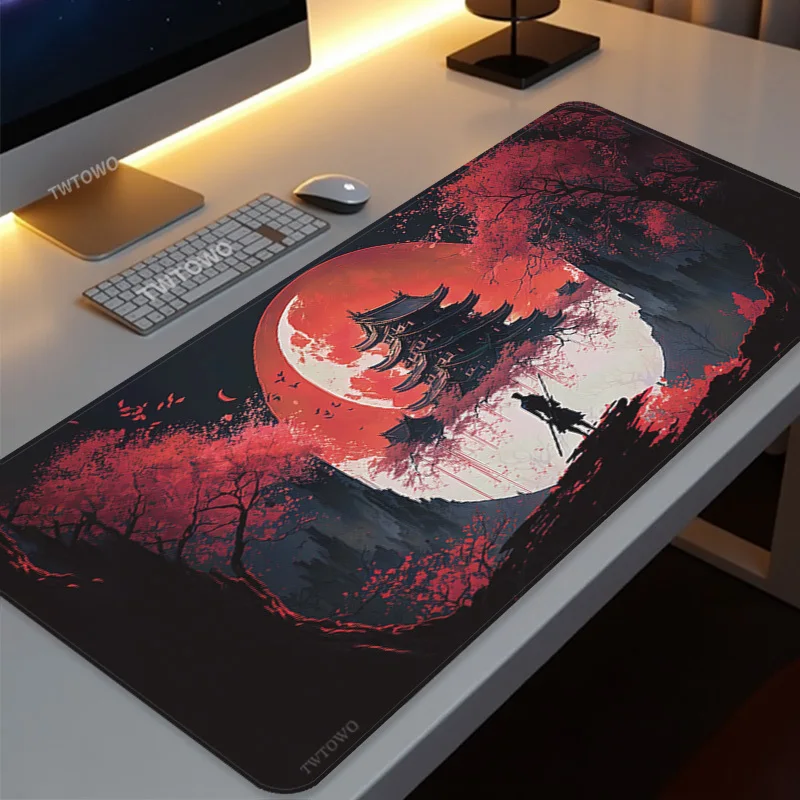 Mouse Pad Japanese Samurai Gamer XL Large Home HD Mousepad XXL MousePads Non-Slip Natural Rubber Carpet PC Table Mat Mouse Mats