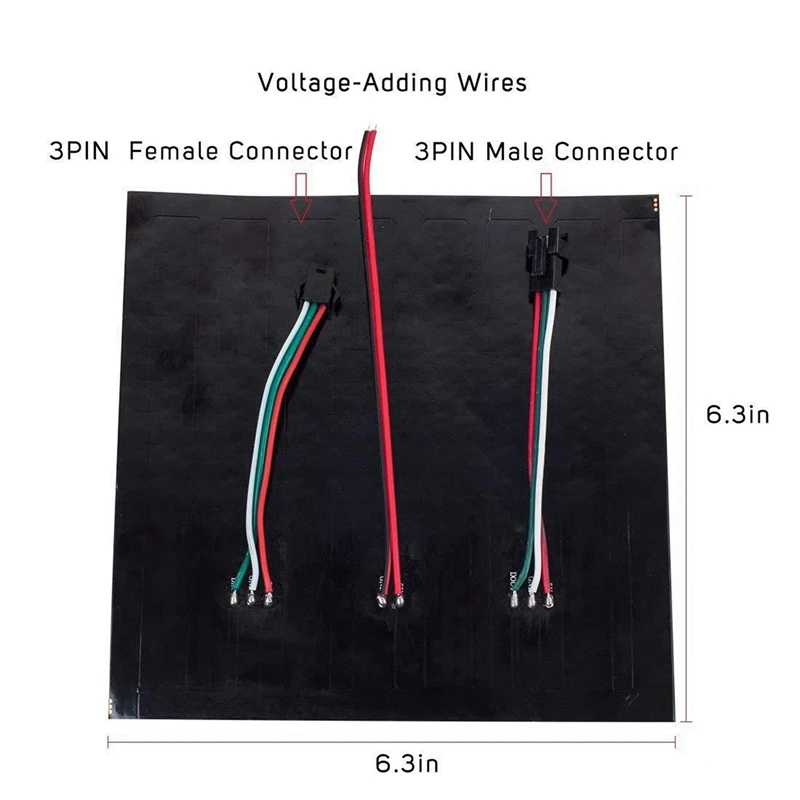 4X WS2812B LED RGB Flexible Pixel Panel 16X16 Individually Addressable Panel Light LED Module Matrix Screen