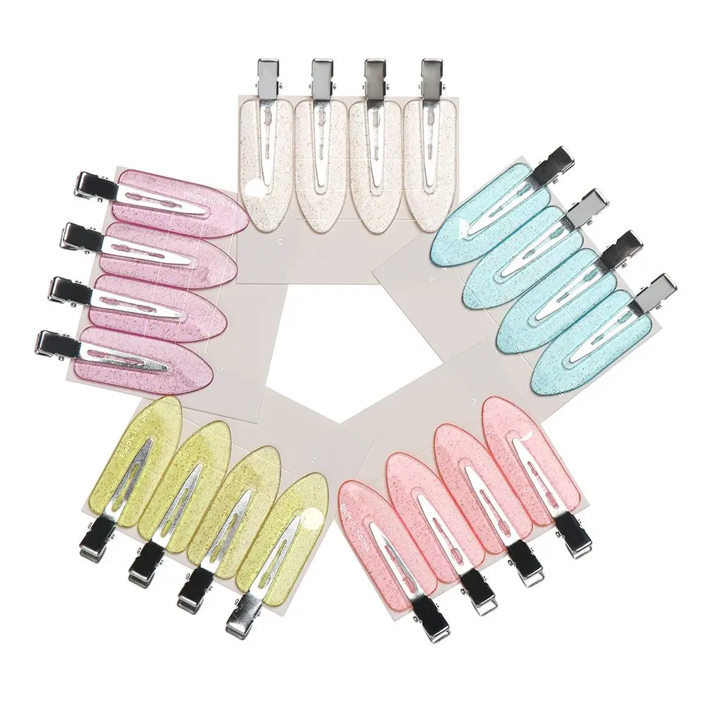 4PCS Candy Color Seamless No Bend Hair Clips Barrettes No Mark Pin Curl Clip Makeup No Crease Hair Clip Hair Styling Bang Clip