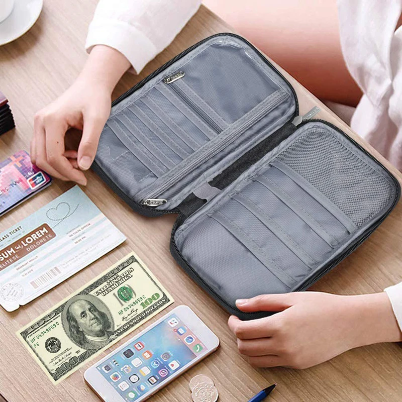 

Travel Wallet Big Credit Card Wallets Organizer Waterproof Passport Holder Travel Accessories Document Bag Cardholder