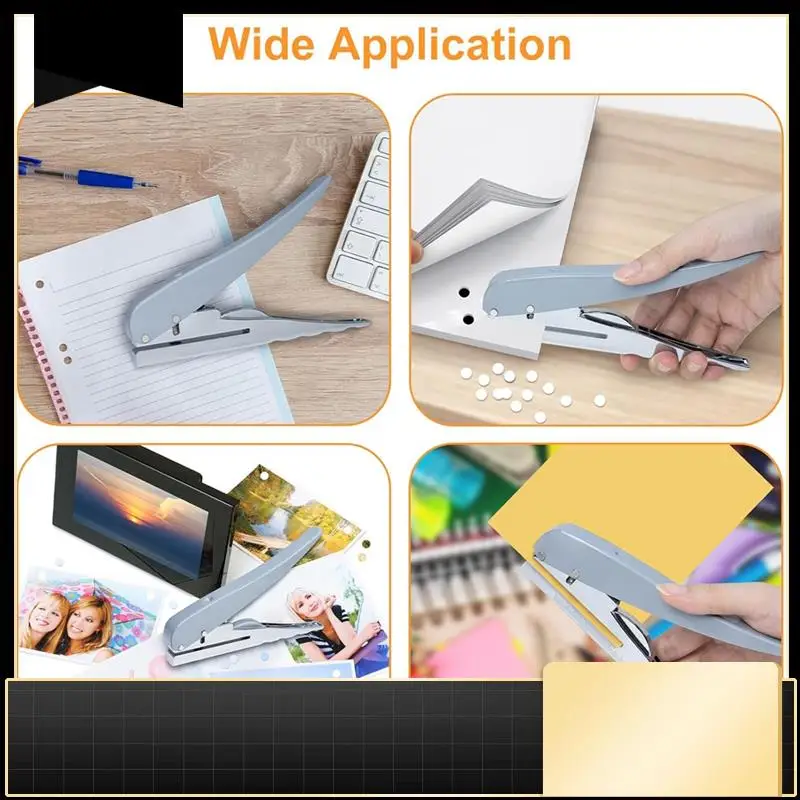 Single Hole Punch, Heavy Duty Hole Puncher Single, Paper Punch Portable Hand Held Long Reach Hole Punch-N37R