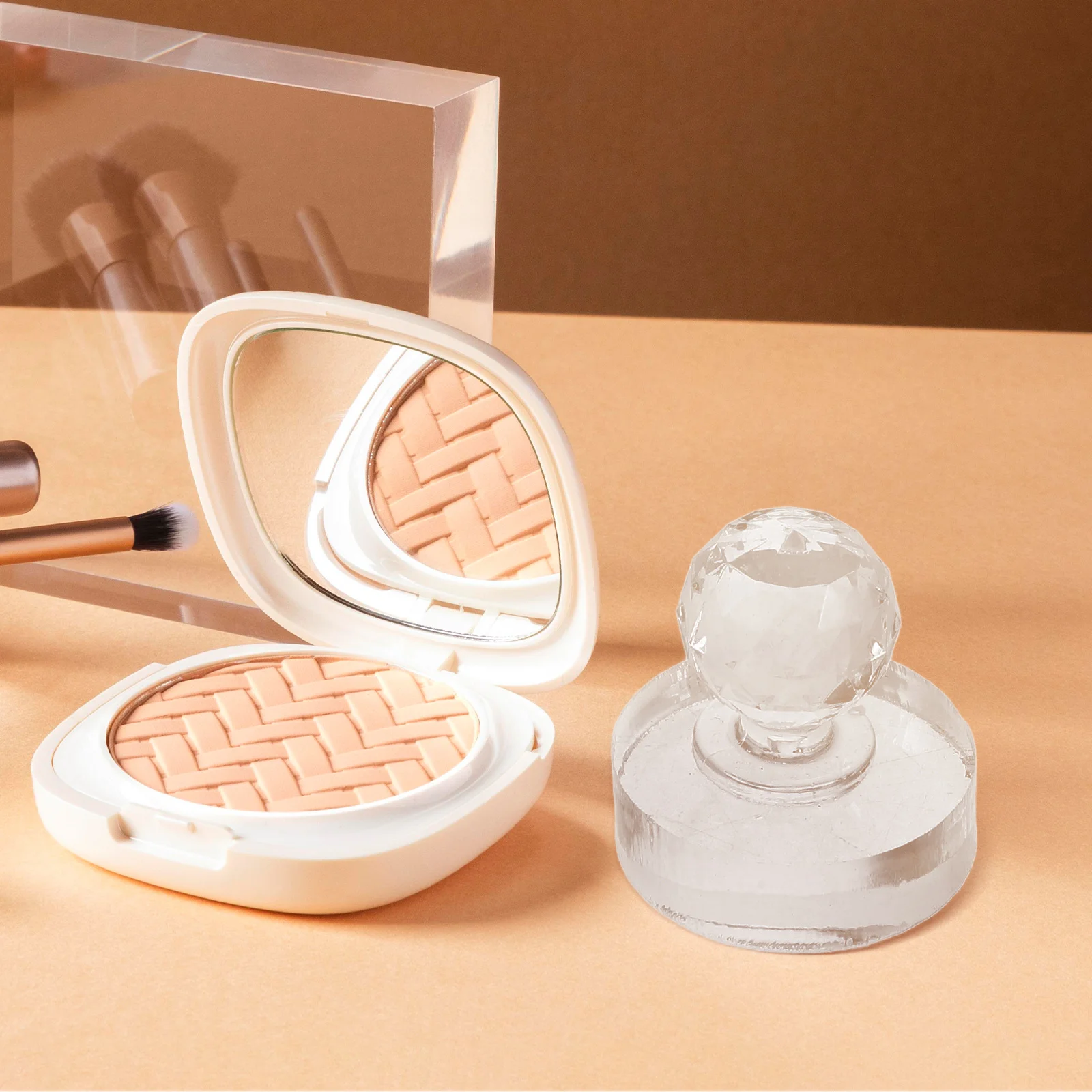 

3Pcs Acrylic Press Tool Eyeshadow Blusher Repair Mold DIY Stamper Press Seal Versatile Makeup Tool Acrylic