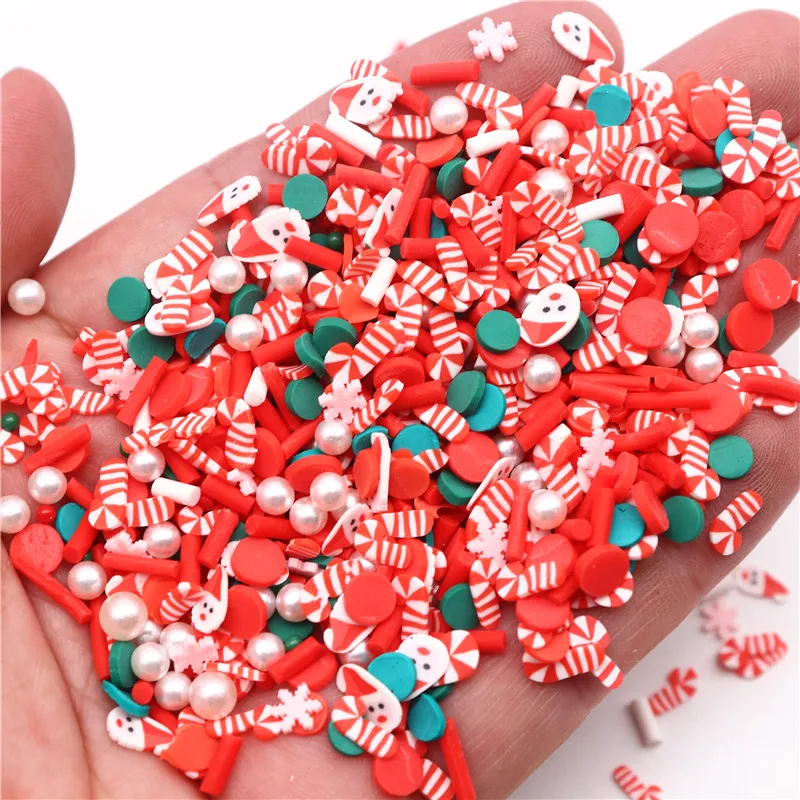 5mm Christmas Slices Slime Polymer Clay Sprinkle Nail Snowflake Xmas  Clay DIY Crafts Making Crystal Mud Filler Accessories 50g