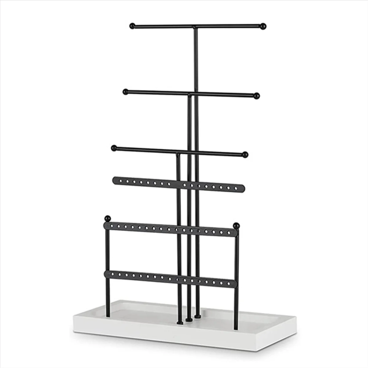 Jewelry Organizer Tabletop Jewelry Holder Earring Necklace Bracelet 6 Tier Jewelry Tree Display Stand with Tray