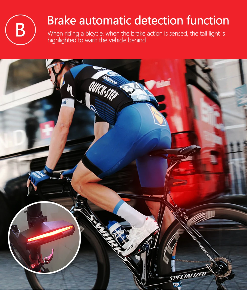 أمازون أعلى بيع ملحقات الدراجة التحكم عن بعد دراجة ضوء Led اللاسلكية بدوره الضوء الخلفي الخلفي الخلفي الذيل ضوء للدراجة