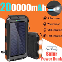 200000mAh Waterproof Outdoor Solar Power Bank Dual USB Travel Outdoor Solar Mobile Phone Charger Solar Powerbanks For Camping