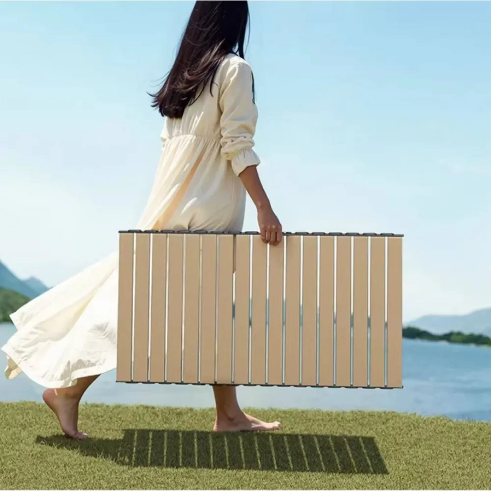 Mesa de camping plegable y portátil, ideal para familias, con diseño de mesa enrollable, para actividades al aire libre, ligera, perfecta para barbacoas, picnics y viajes.