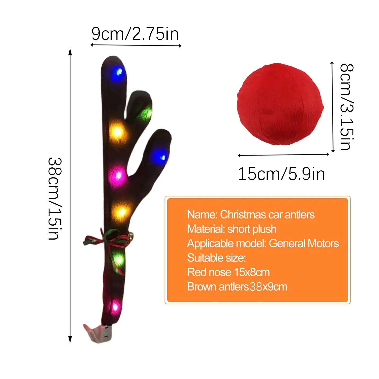 قرون السيارة لعيد الميلاد، لوازم عطلة LED لطيفة مع أجراس جلجل، ديكور سيارة عيد الميلاد للسفر والمناسبات الخاصة اليومية #6