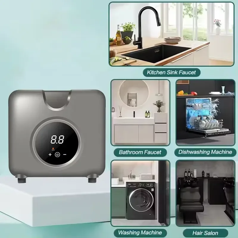 For Newest Mini Small Tankless Electric Instant 220V 5.5KW Instantaneous Water Heater System for Kitchen Bathroom