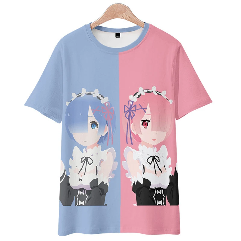 

Cos-Mart Anime Zero Ram Rem Shorts T-shirt Short Sleeve Kara Hajimeru Isekai Seikatsu Underwears UnderPants Beach Men Women