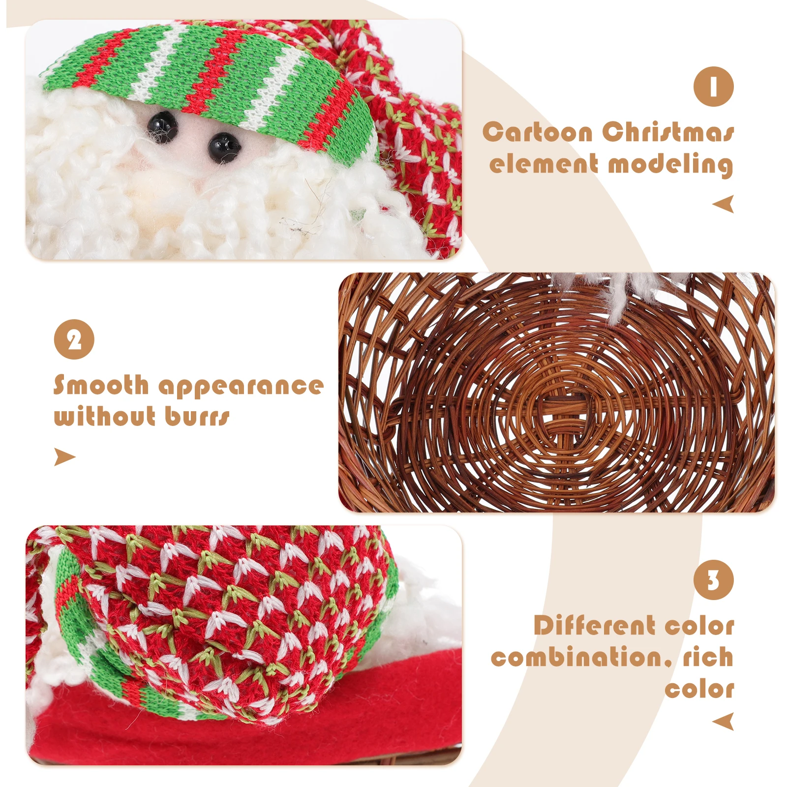 

Christmas Candy Basket Creative Xmas Dried Fruit Storage Basket Home Decorative Snack Tray Gift For Kids Adults Party Decoration