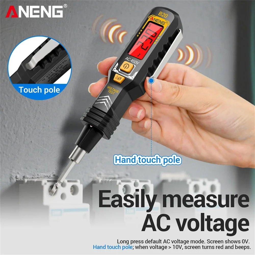 ANENG B20 معزول مفك مزدوج الرأس ثنائي الاستخدام مشقوق عبر تستر القلم مفك مسامير إصلاح الجهد متر أدوات يدوية