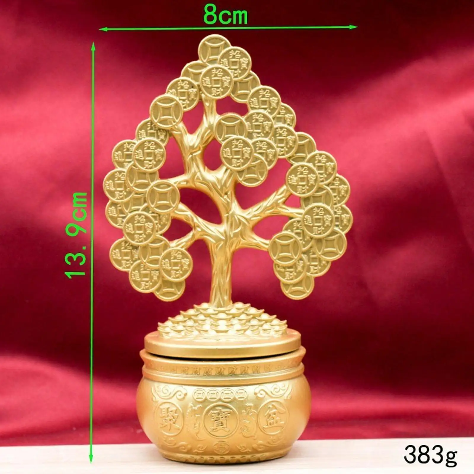 Feng Shui Money Tree Statue,Rotatable,Creative Ornament Lucky Chinese Wealth for Business Desk Shop New Year Festival