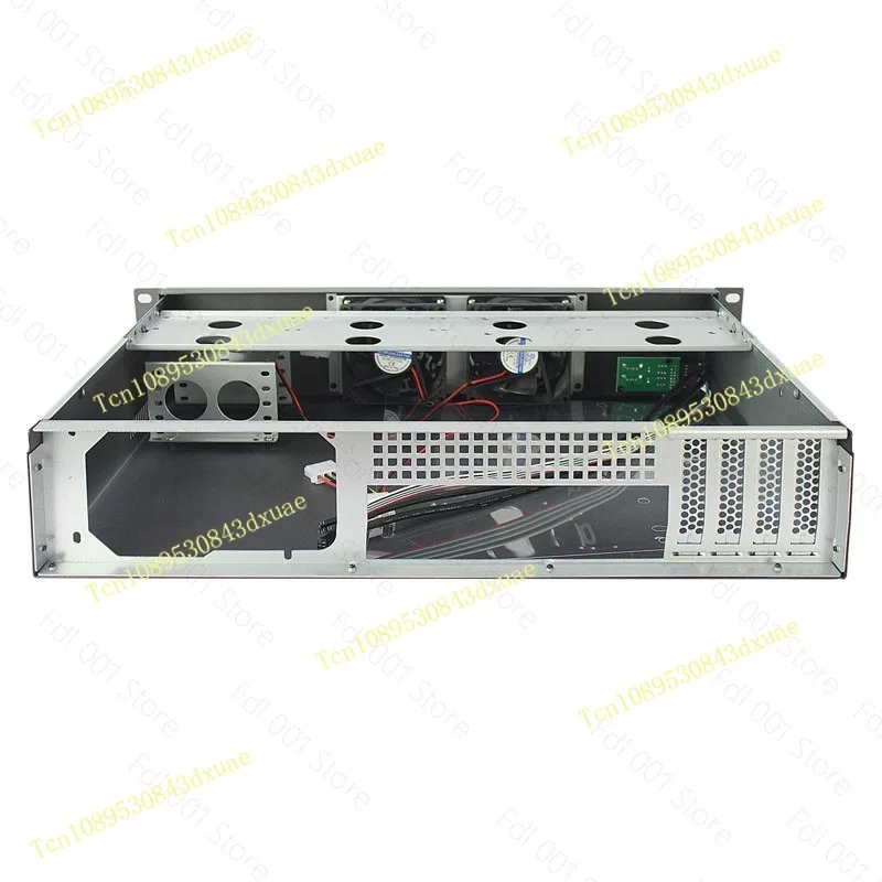 19 Inch 2U Rack Mount Server Chassis 300MM Depth, Supports ATX Motherboard with Dual 80mm Cooling Fans