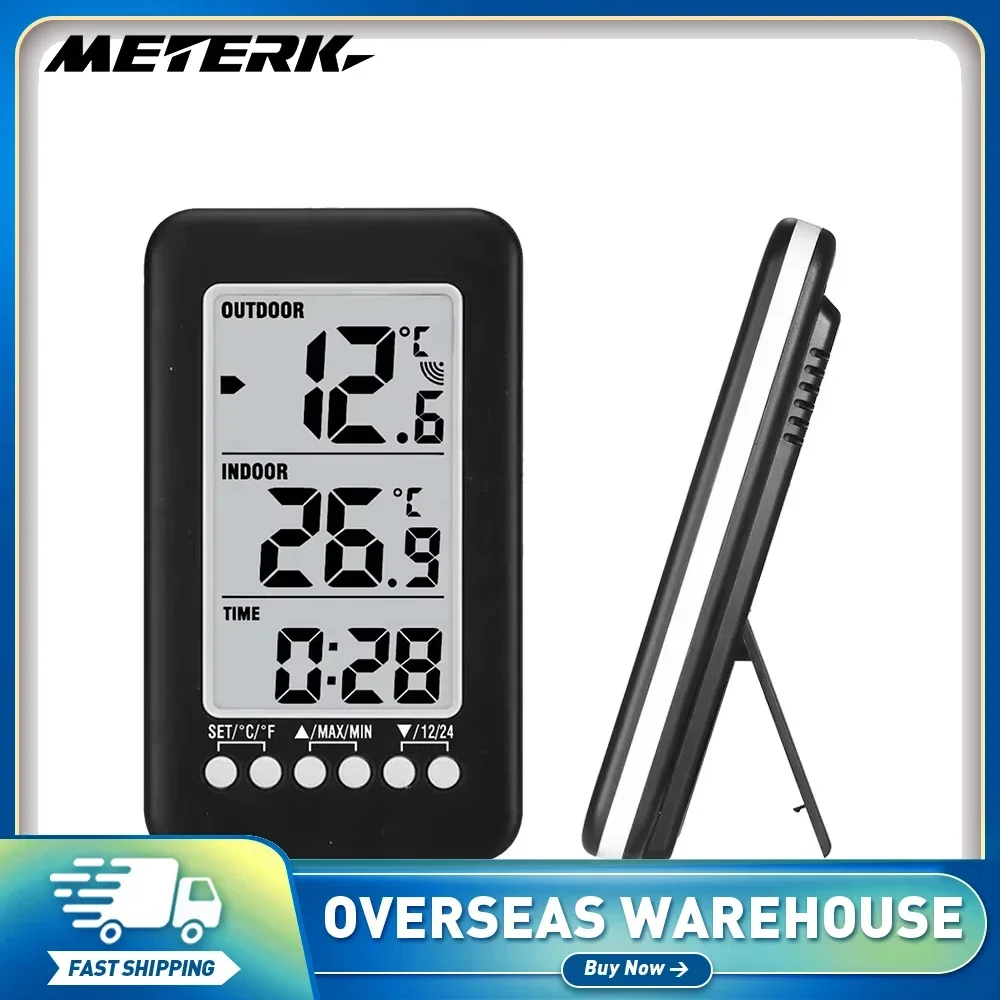 

Indoor/Outdoor LCD Wireless Digital Thermometer Clock Temperature Meter Weather StationTemperature Tester Testing Tools