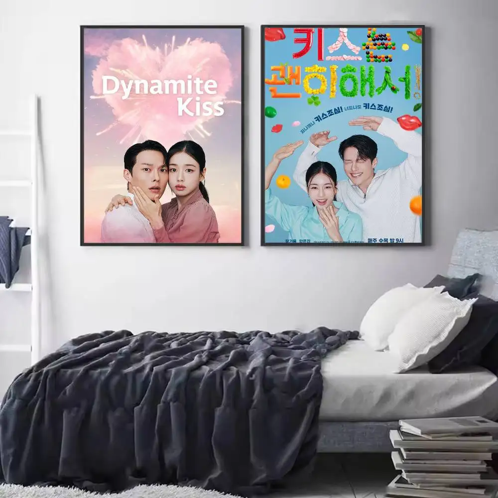 Fiery Romantic Drama D-Dynamite Kisss Poster HD Self Adhesive Waterproof Wall Art Ideal for Home Office Dorm Gift