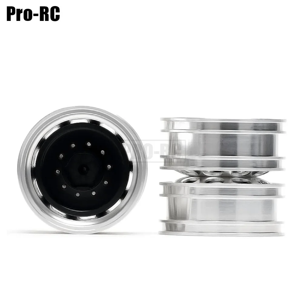 2/4 قطعة CNC Beadlock تحمل عرافة العجلات الخلفية حافة محور سبائك الألومنيوم لسيارة RC 1/14 تاميا جرار مقطورة شاحنة