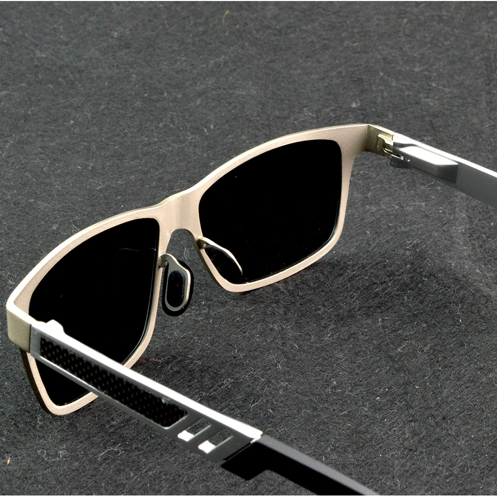 Clara Vida Silver Titanium Alloy Oversized Metal Carbon Fiber Decoration UV400 UV100% Polarized Polarized Sunglasses Sun Glasses