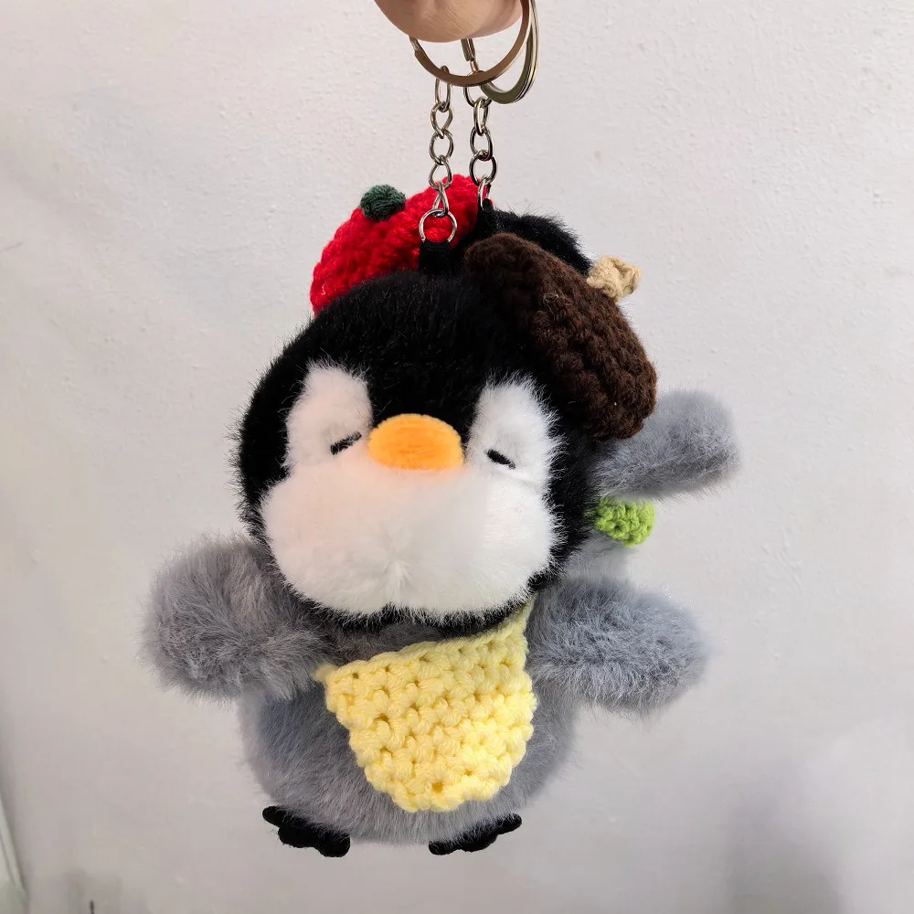Porte-clés en peluche pingouin 10cm, poupée en peluche Animal mignon, pendentif de sac Kawaii, jolies poupées pingouin, cadeau d'anniversaire de vacances pour enfants