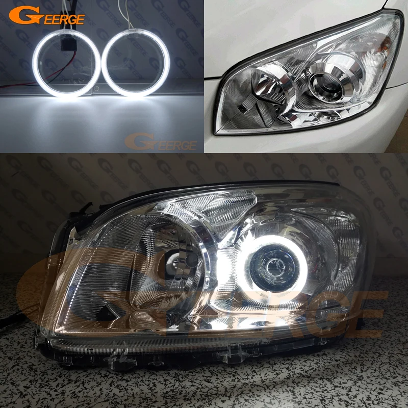 Geerge For Toyota RAV 4 RAV4 III 2009 2010 2011 2012 PROJECTOR HEADLIGHT Excellent Ultra Bright CCFL Angel Eyes Kit Halo Rings