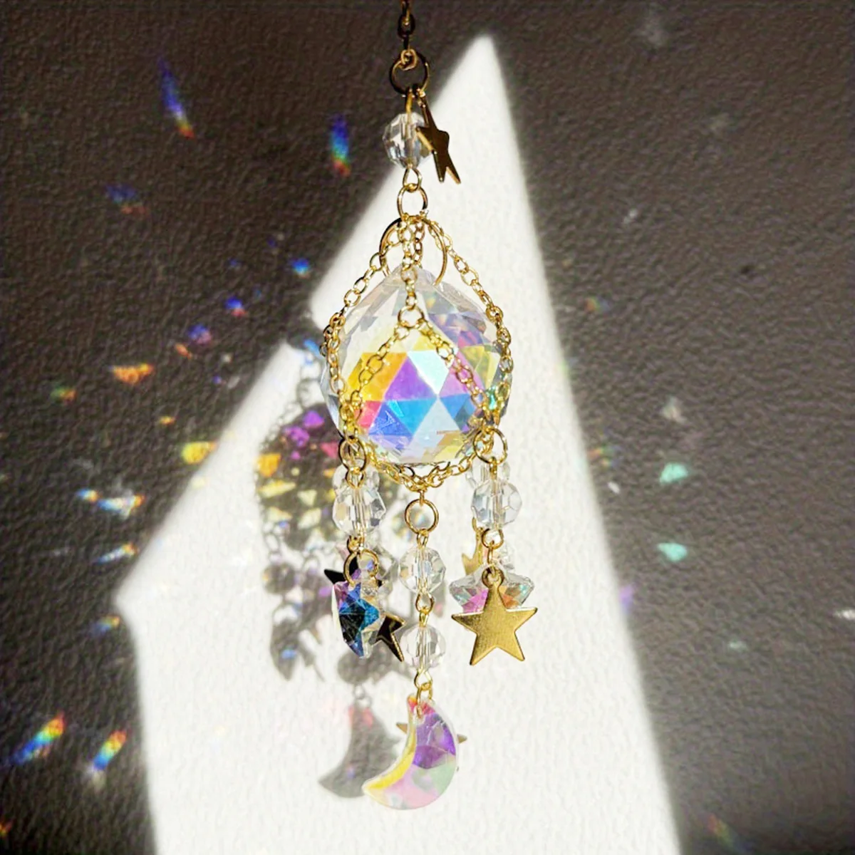 1Pc Crystal Hanging Ornament, Beautiful Sun Catcher, Ideal for Home Decoration, Suitable for Decorating Various Scenes Such as the Yard, Living Room, Flower Stand, Windows, Kitchen, and More, an Ideal Gift for Friends.