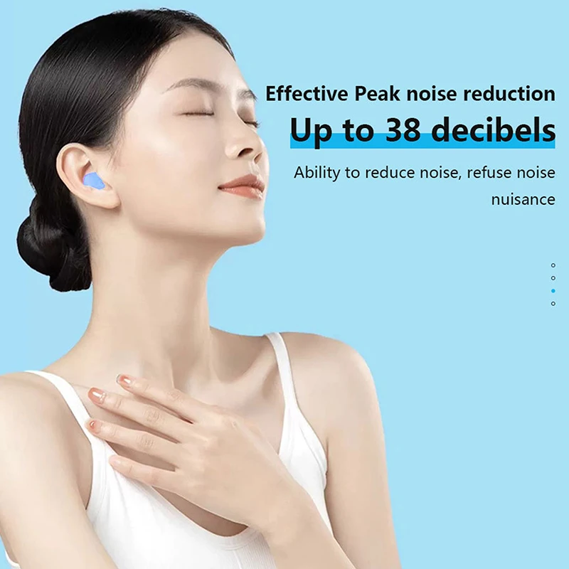 12PCS Reusable Silicone Ear Plug Moldable Wax Earplugs Noise