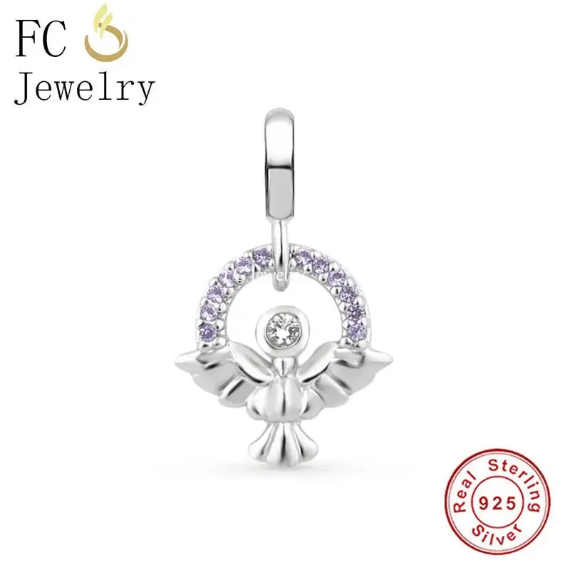 

FC Jewelry Fit Original Pan Charms Bracelet 100% 925 Silver Dove and Sunshine Good Luck Symbol Bead For Making Women Berloque