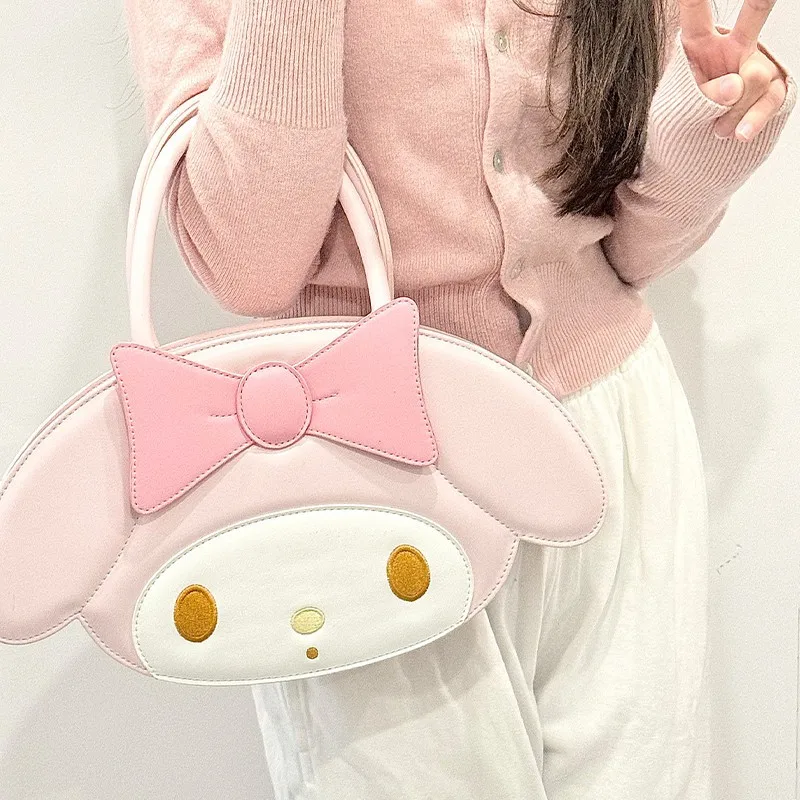 Anime sanrio olá kitty minha melodia dos desenhos animados couro do plutônio saco do mensageiro bolsa de ombro bonito meninas saco presentes aniversário