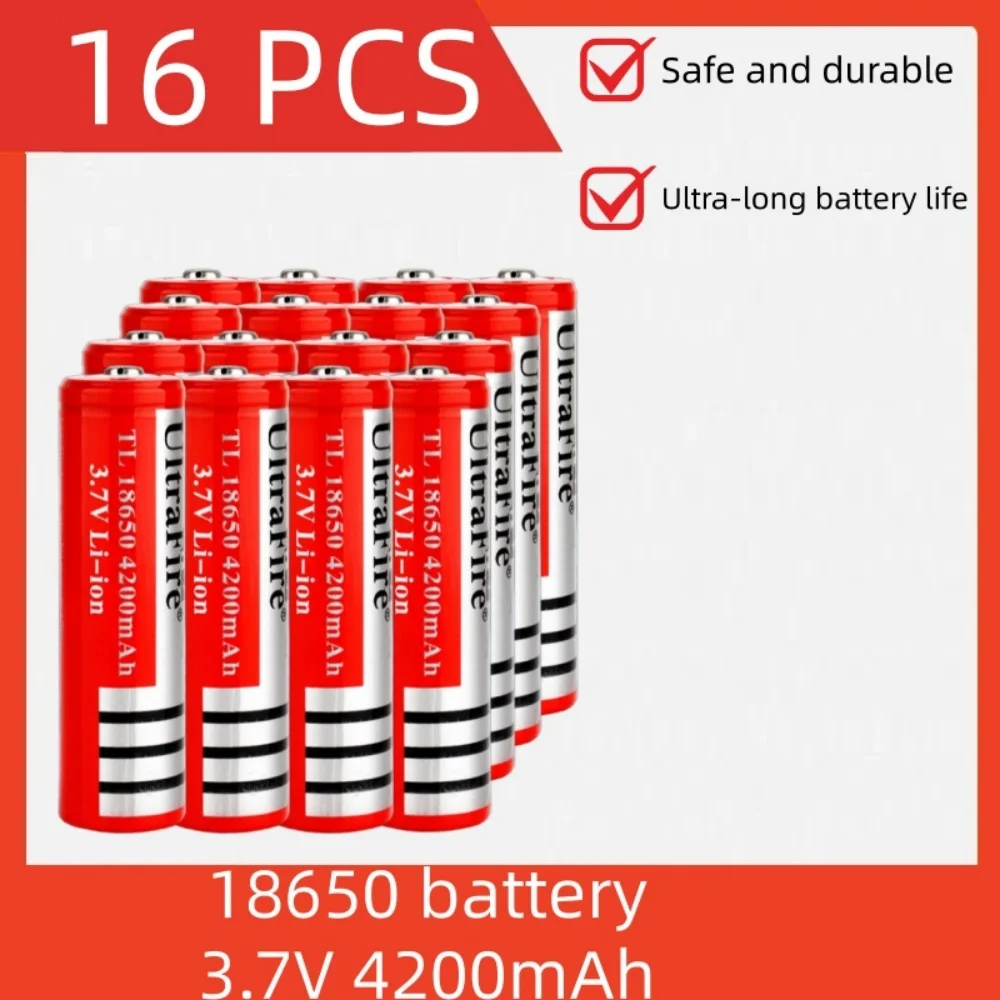 Nowa bateria litowo-jonowa 18650 3.7V 4200mAh, odpowiednia do latarek LED, reflektorów, laserów. — zdjęcie produktu 3