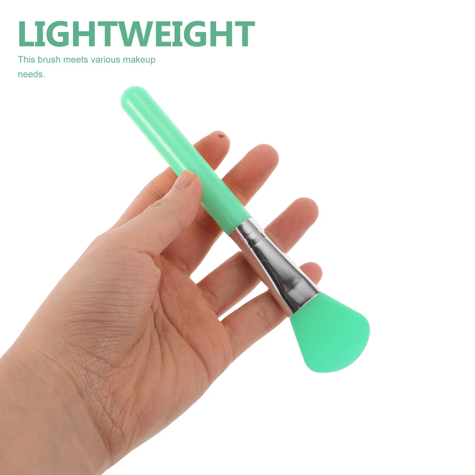 Conjunto de pincéis de maquiagem de silicone, pincéis multifuncionais macios para blush, sombra, aplicador facial, design elegante, fácil limpeza, viagem