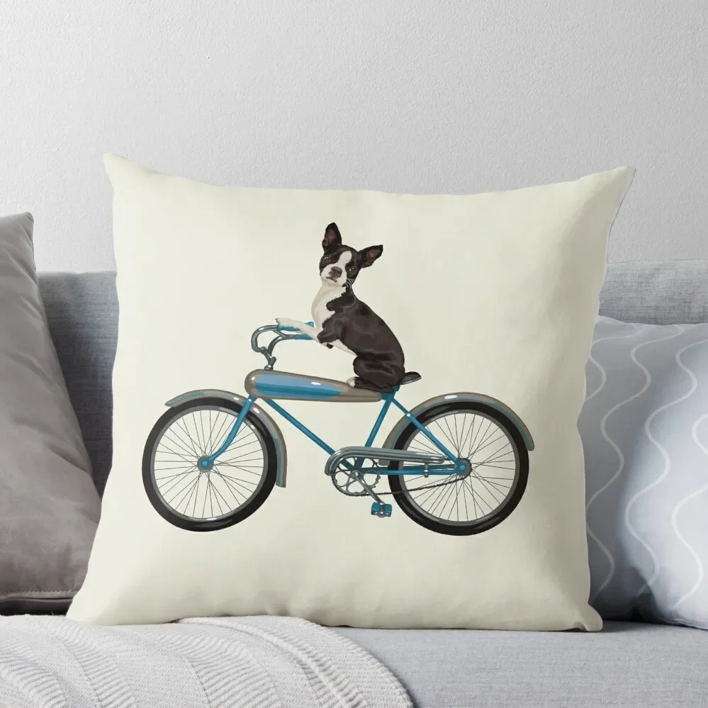 

Dog on a Bike Throw Pillow Pillow Cases Cushion Cover Luxury