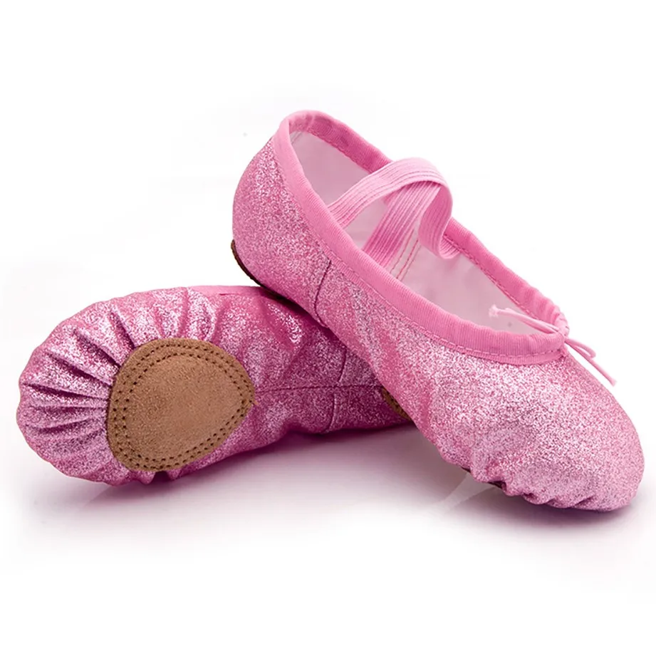 Glitter Ballet Dance Shoes Yoga Gym Flat Slippers Pink Blue Rose Red Colors Ballet Dance Shoes for Girls Children Women Teacher