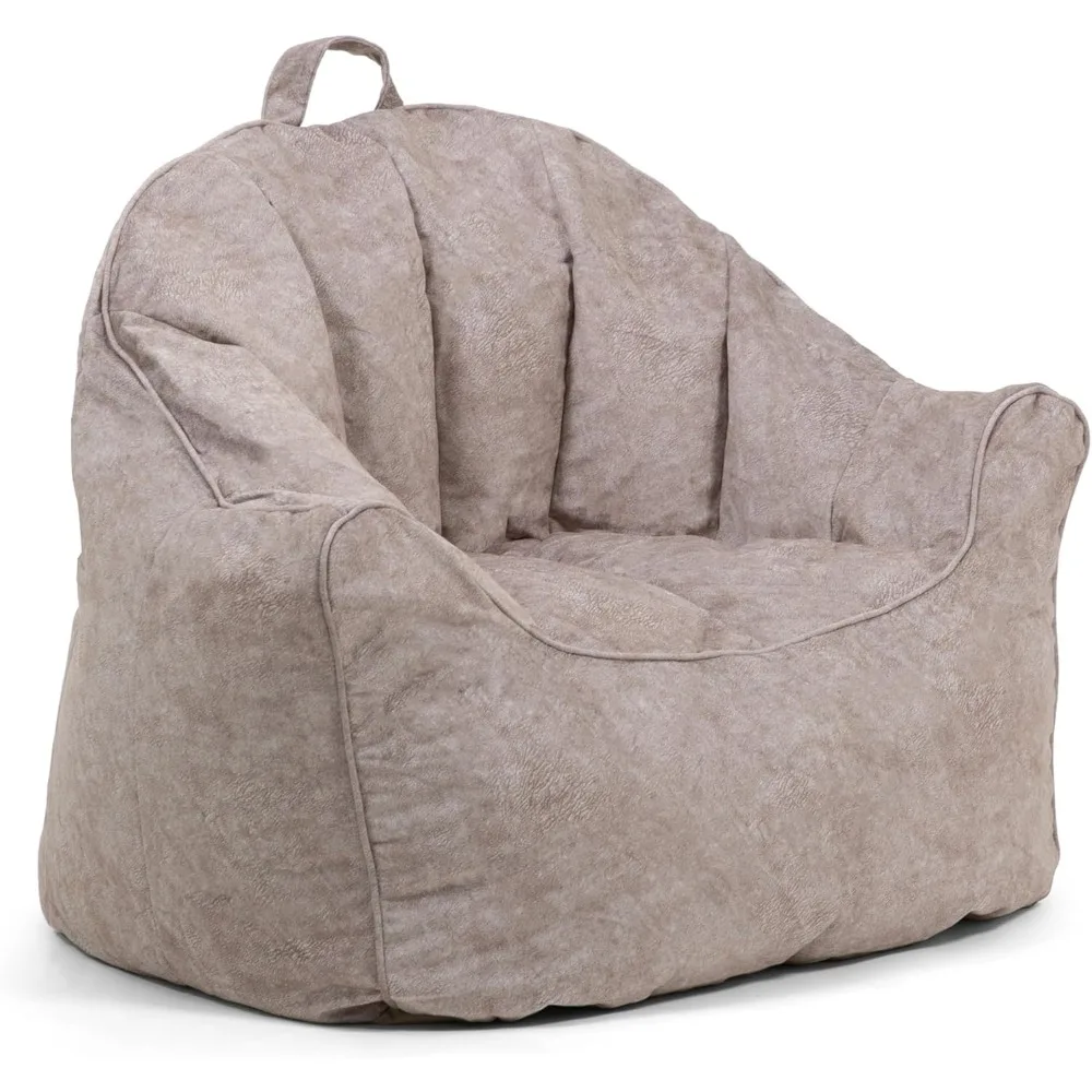 

Bean Bag Chair, Gray Hyde, Vegan Suede, 3 feet