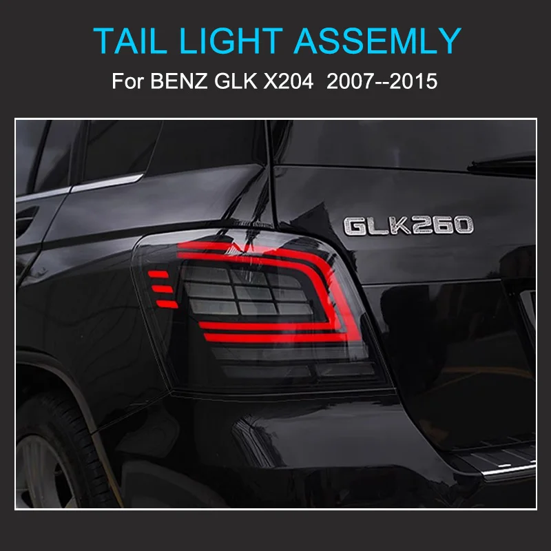 1 Pair LED Tail Light Assembly for Benz GLK X204 2007-2015 Taillights Plug and Play LED Running Dynamic Turning Rear Taillights