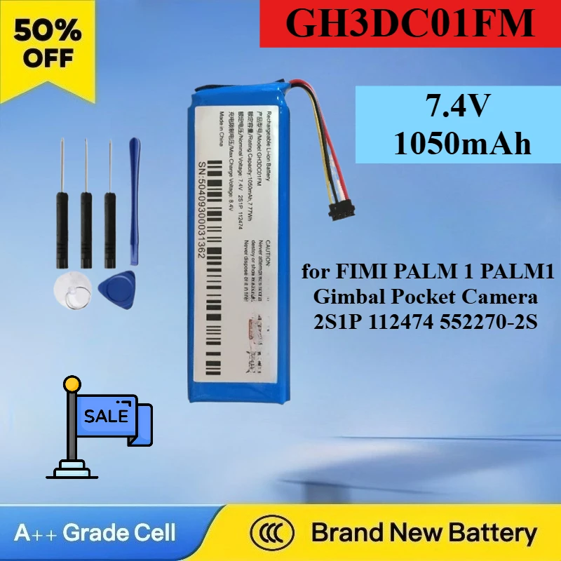 

1050mAh Brand New GH3DC01FM Replacement Battery for FIMI PALM 1 PALM1 Gimbal Pocket Camera 2S1P 112474 552270-2S