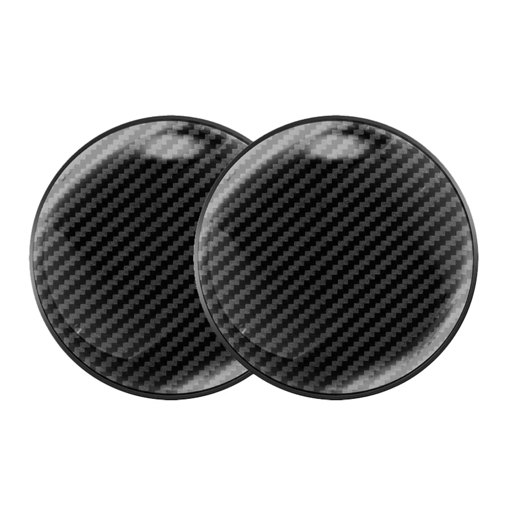 

2pcs Carbon Fiber Cup Mat Anti-Slip Heat Insulation Reusable Drink Coaster For Car Interior Cup Holder Placemat Car Accessories