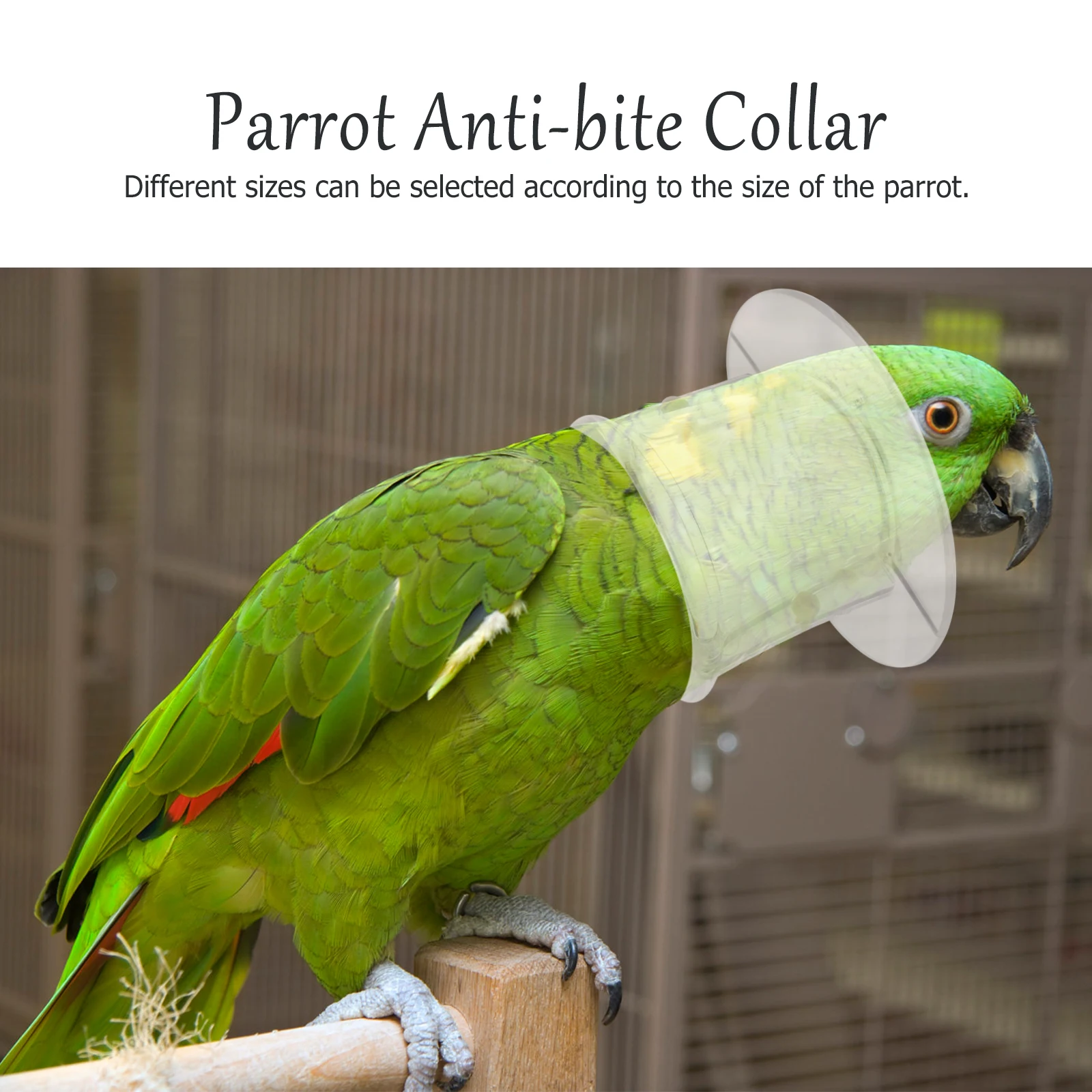 

Parrot Anti Bite Collar Durable Acrylic Bird Supplies Adjustable Neckband Prevent Self Harm Scratches Bites Pet Accessories