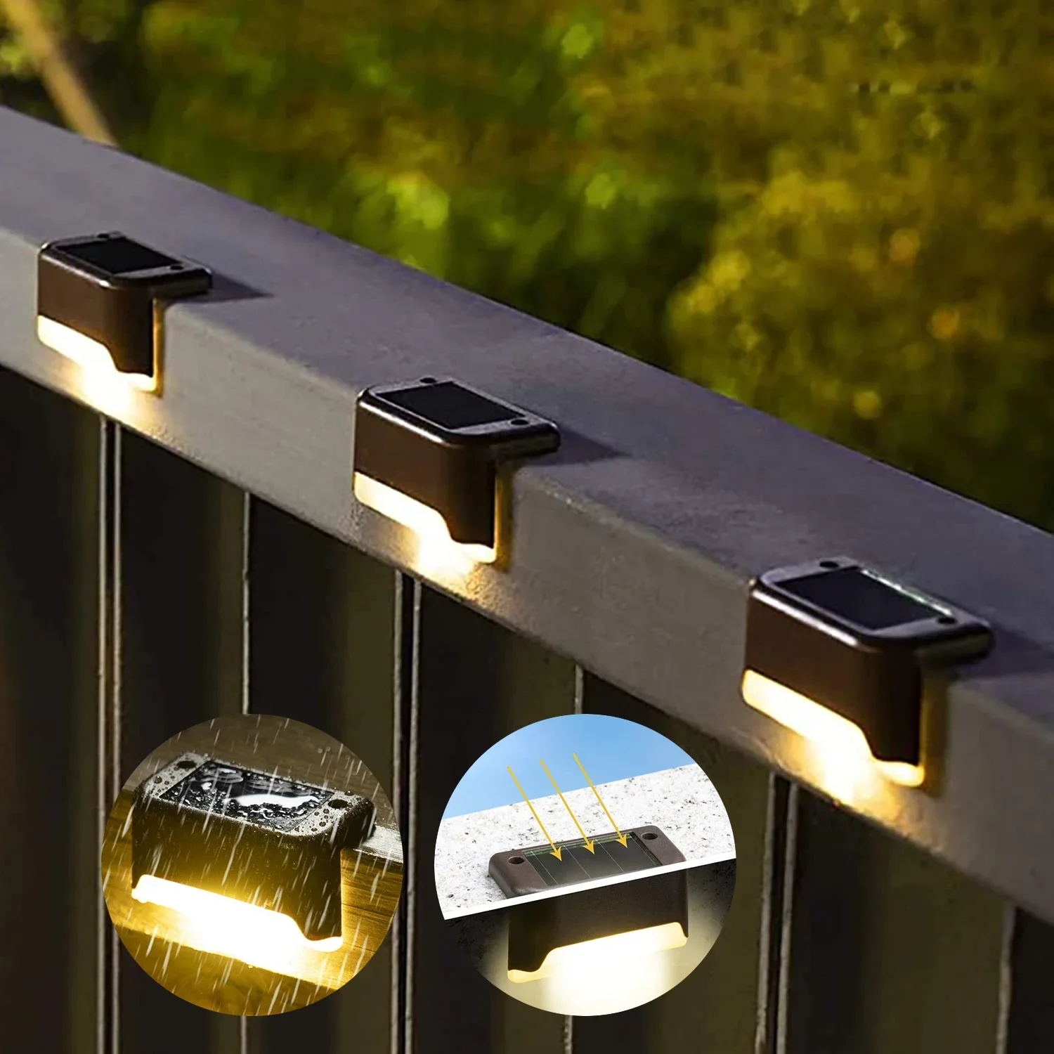 

Solar LED Lights Outdoor Garden Fence Light Solar Stairs Light Waterproof Step Lamps Patio Pathway Lighting Camping Decorations