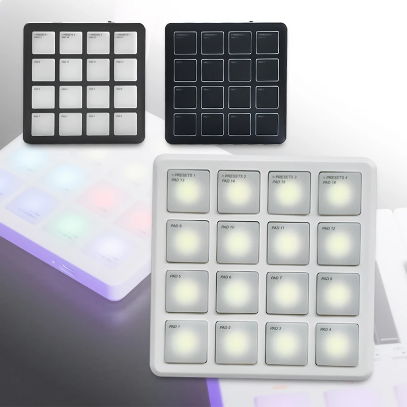 Contrôleur portable MIDI Pad SMC-Pad pour musique électronique, compatible avec la détection de vélocité et la connexion sans fil, batterie intégrée.