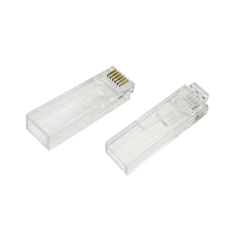 

RJ12 Extra-long 6-core crystal head 6P6C voice industrial control telephone connector long transparent plug L=32.8mm
